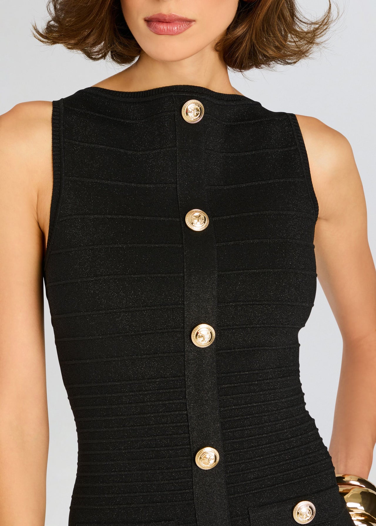 Erin Metallic Bandage Knit Dress Retrofete Erin Metallic Bandage Knit Dress Retrofete