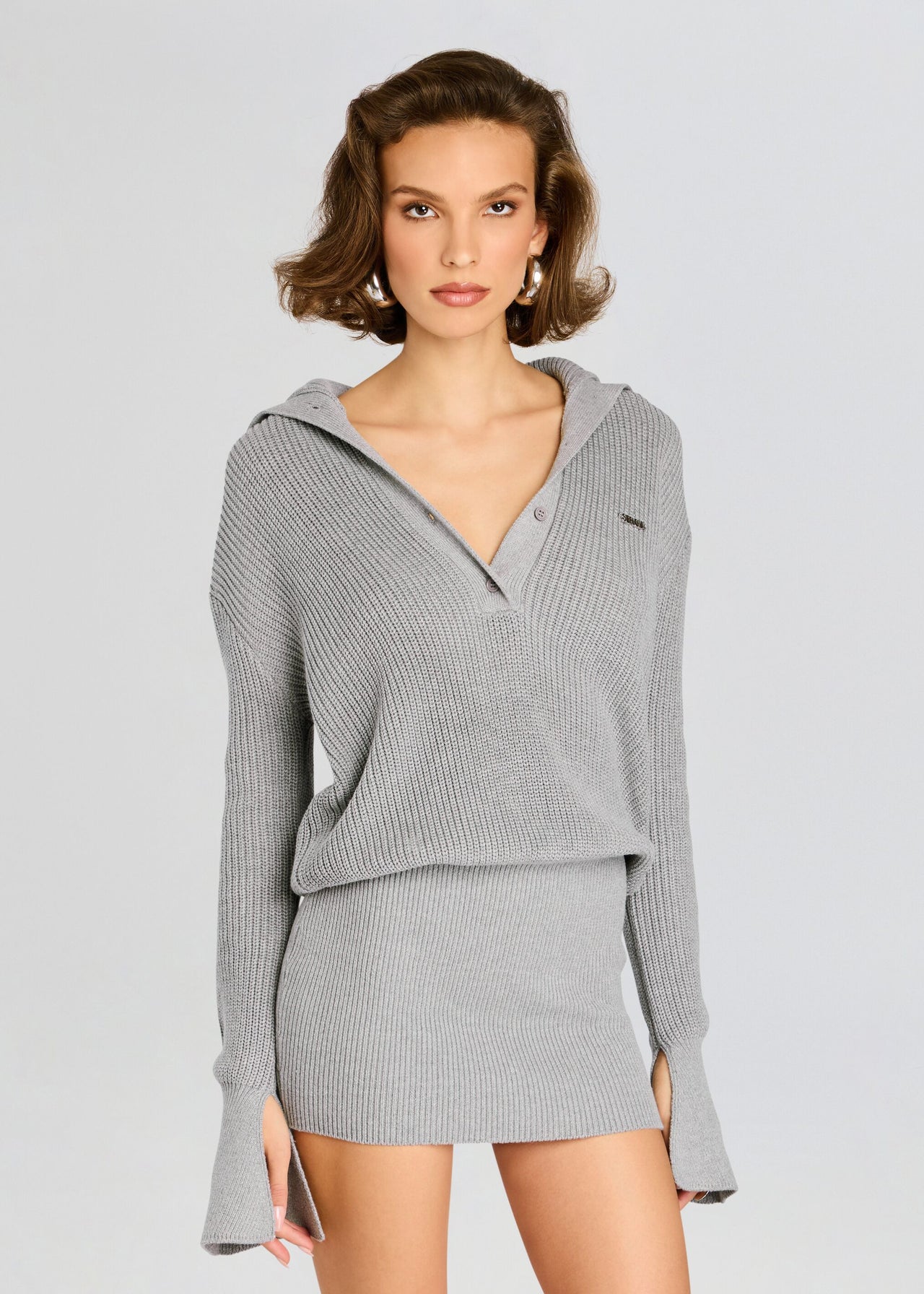 light grey sweater dress Katana – Retrofete 48 inches/117 Size:0 - XXS taf20_jan Custom Made Jungle Theme