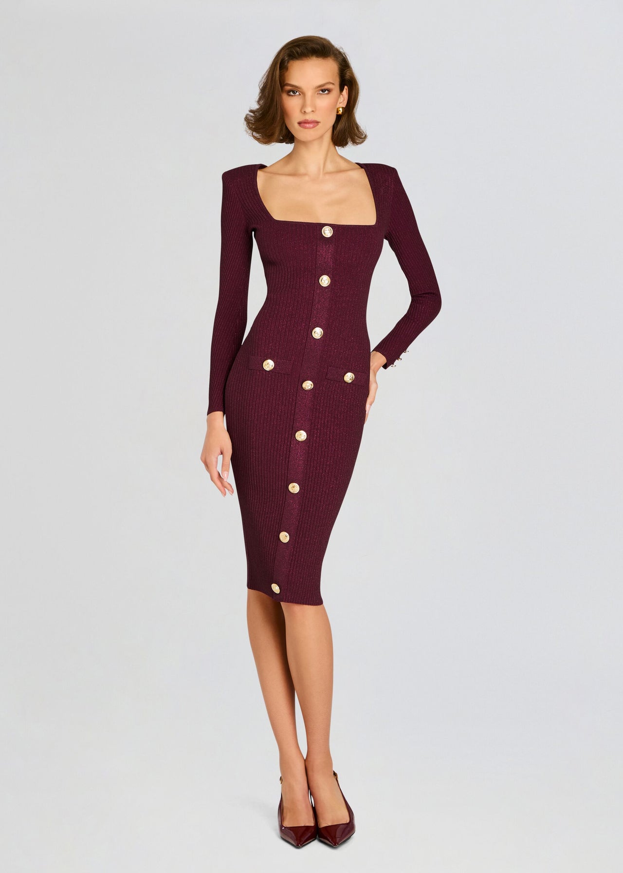 Sadelle Metallic Knit Dress  Retrofete