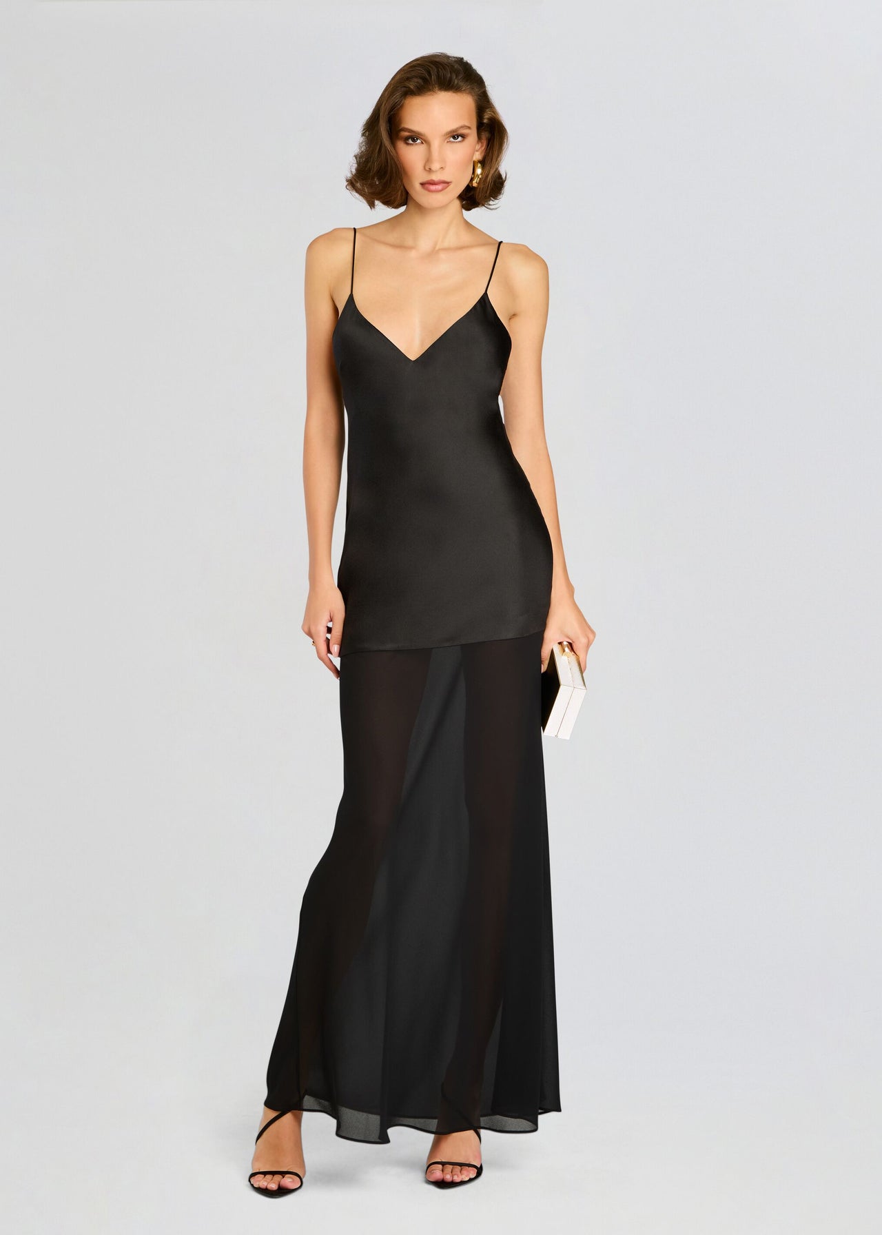 black maxi dress satin Vienna Satin Maxi Dress – Retrofete
