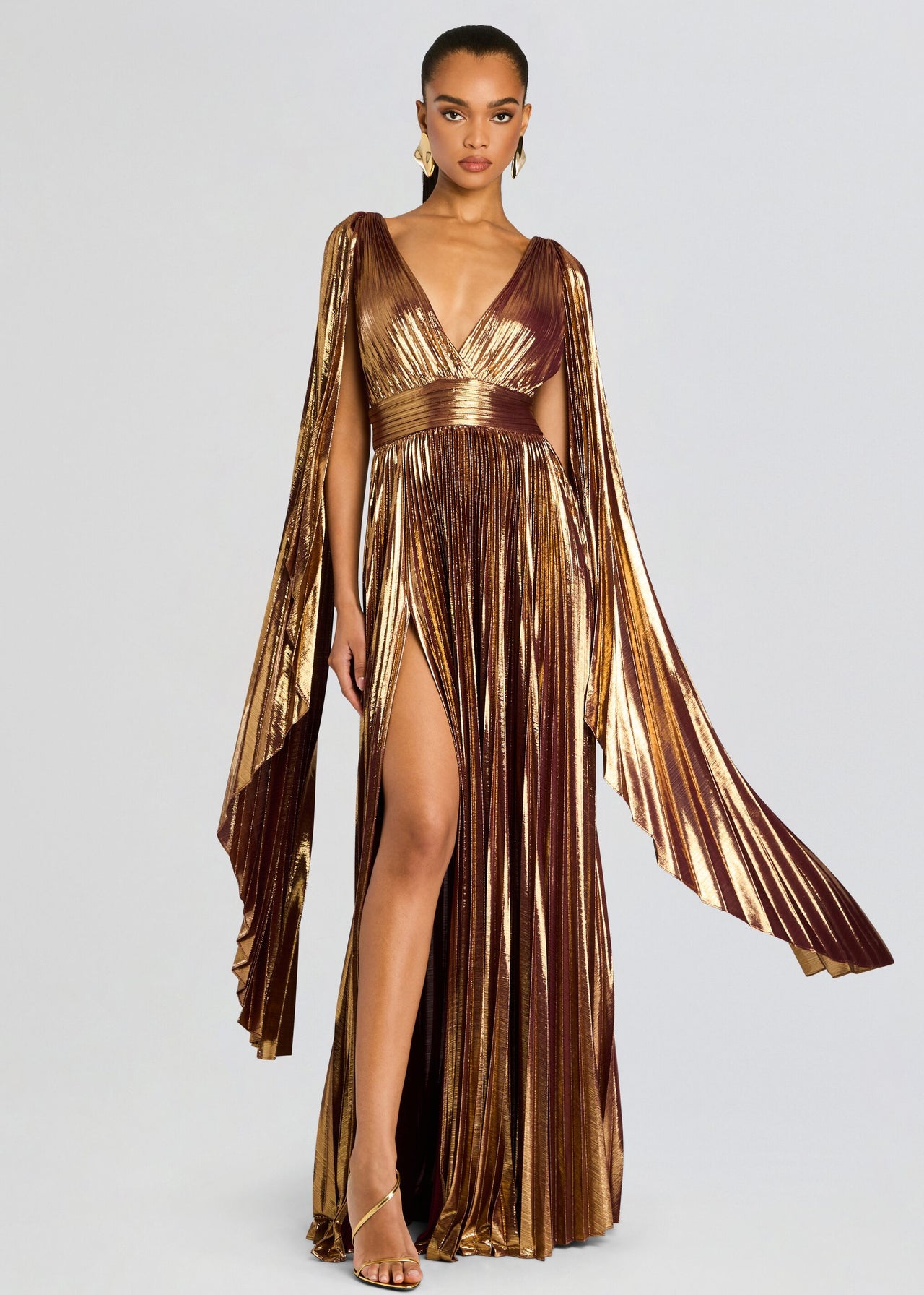 retrofete pleated dress Retrofete Amberley Halterneck Maxi Dress