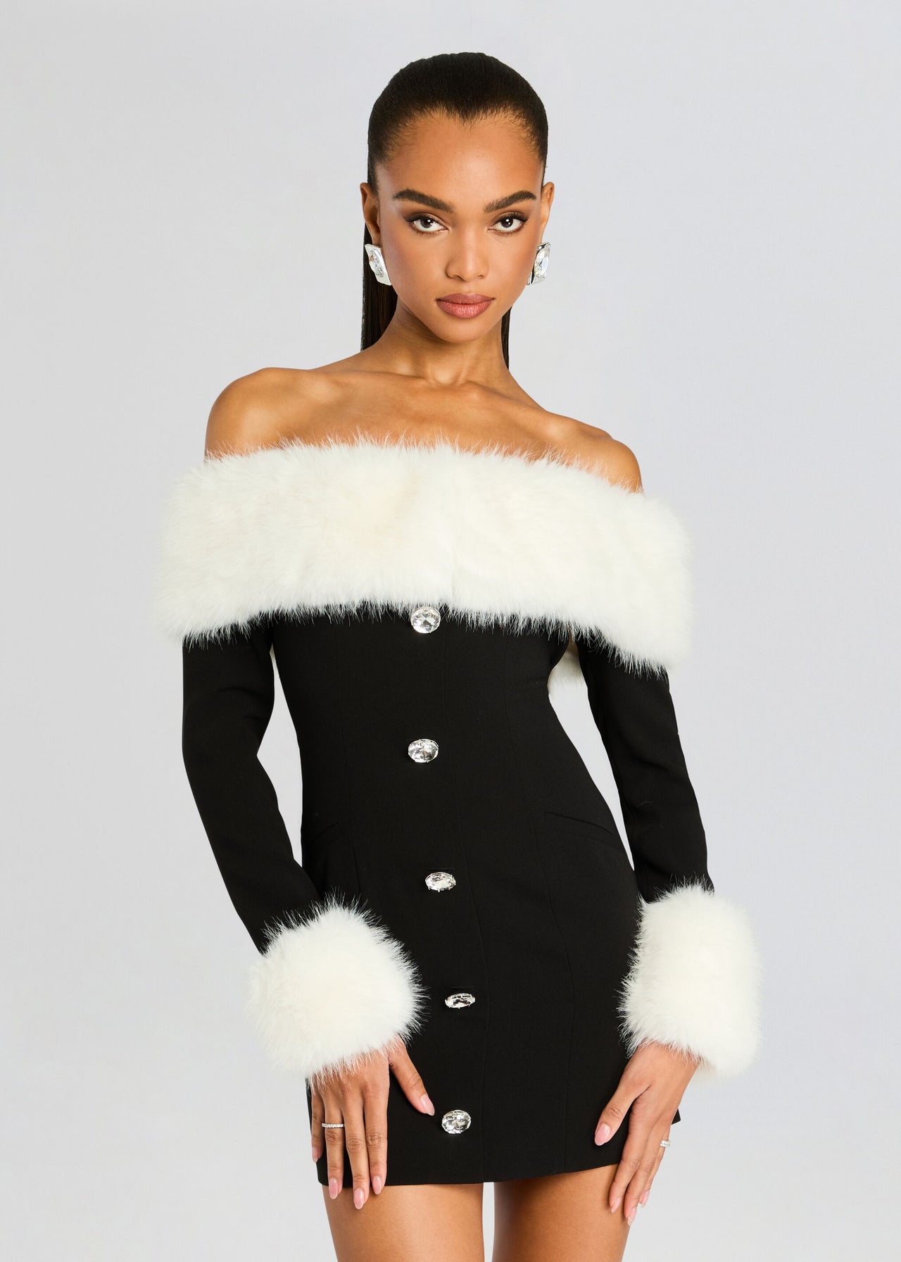 Elspeth Faux Fur Dress – Retrofete