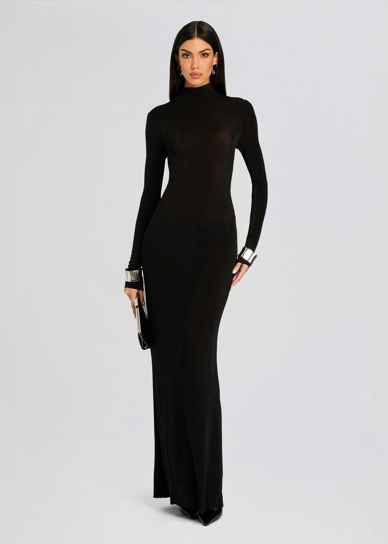 Seroya Kim Maxi Dress in BLACK. Size Xs