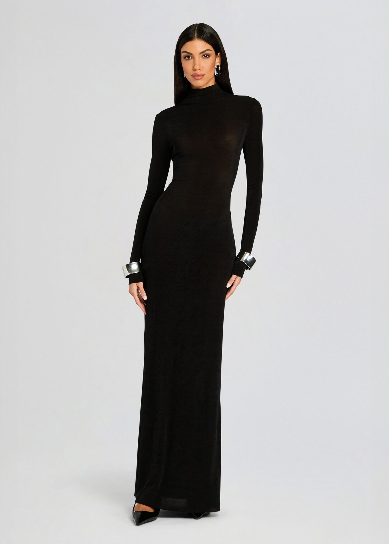 high neck black maxi dress Short Sheath Black Sequin Tight Homecoming Dress Black / 10 main image 0