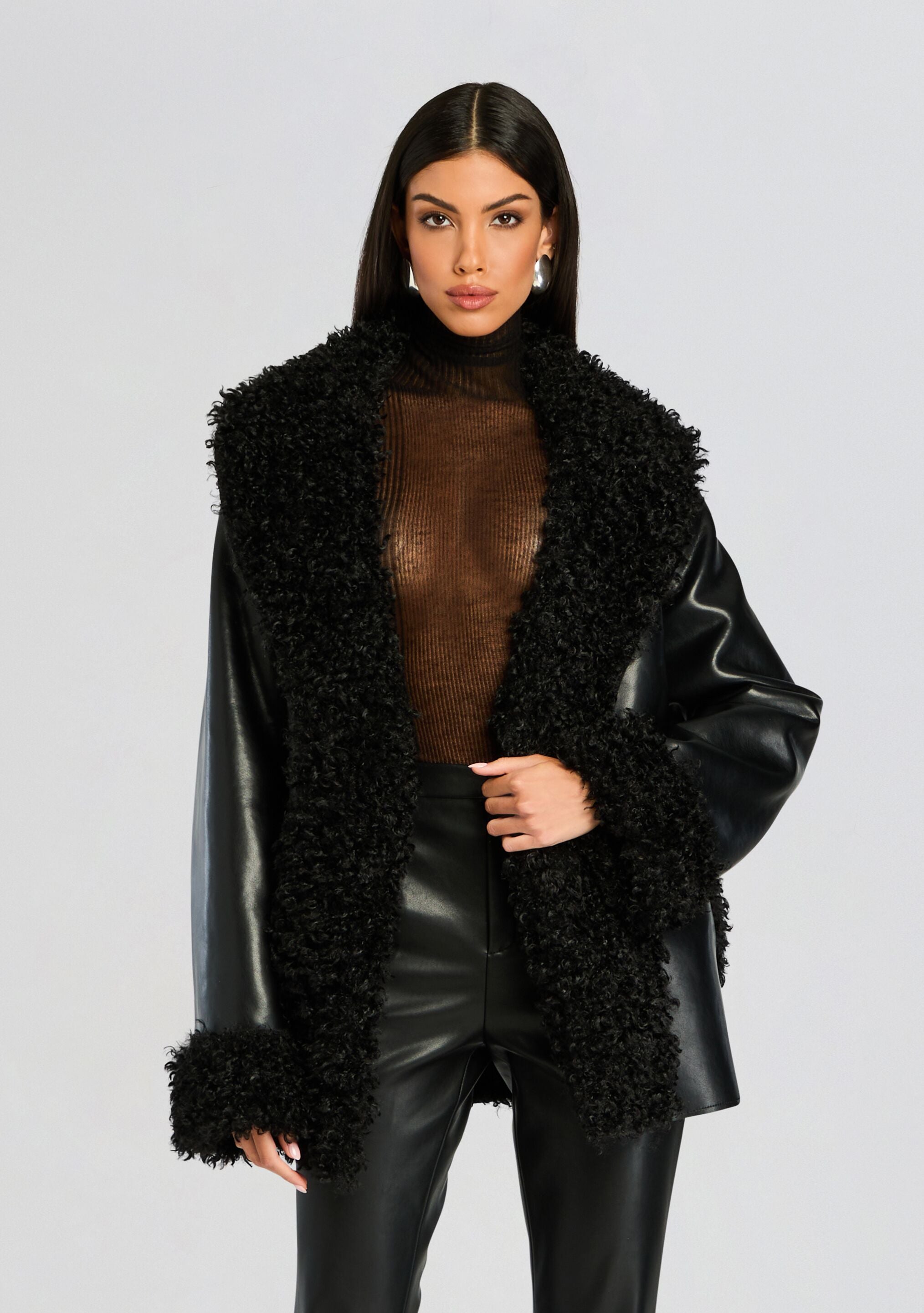 Roxanne Vegan Leather Coat – Retrofete