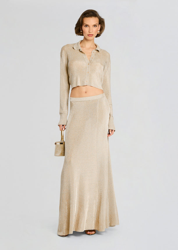 Alice Metallic Knit Maxi Skirt