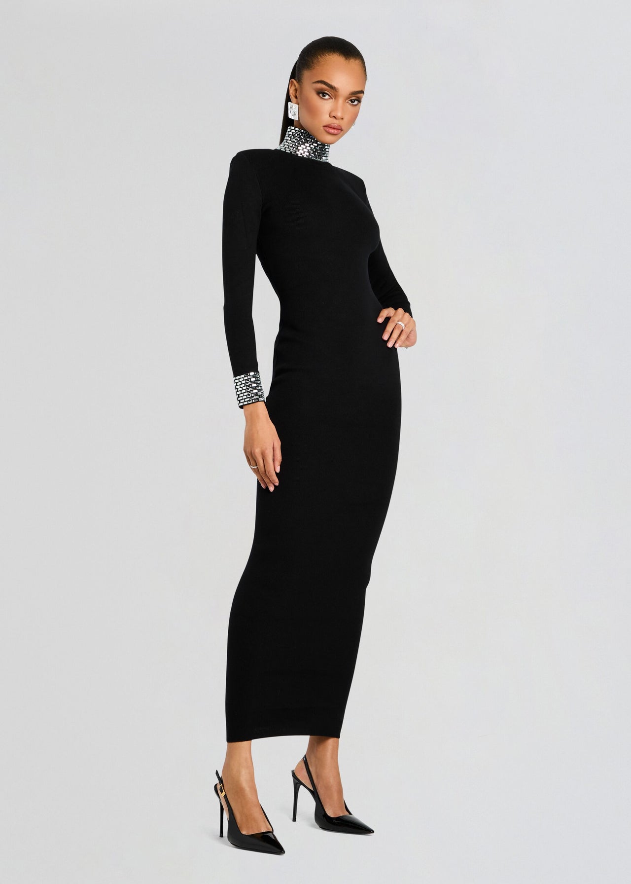 Black Embellished Knit Gown | Monroe Dress | Retrofte Retrofete Black Embellished Knit Gown | Monroe Dress | Retrofte Retrofete