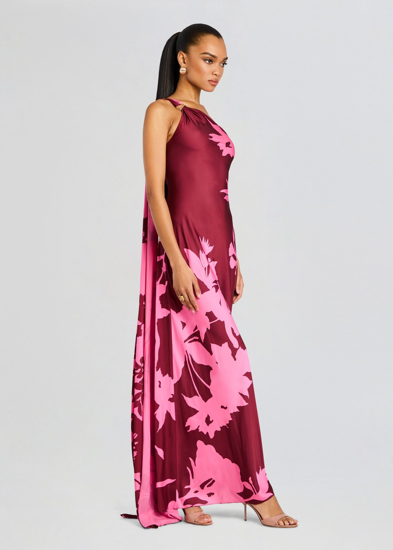 hemant and nandita one shoulder long dress Hemant & Nandita One Shoulder Dress TrenLend