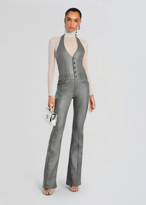 Cynthia Coated Denim Jumpsuit