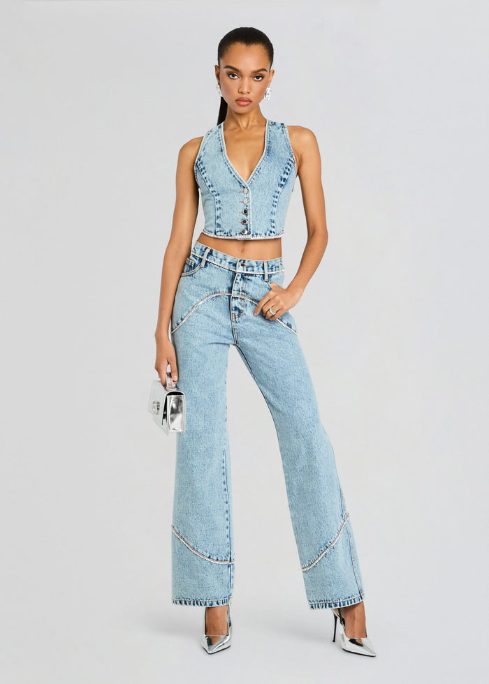 Jordi Embellished Denim Vest