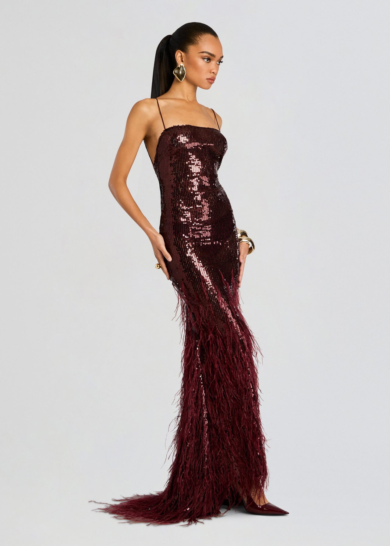 Odessa Sequin Feather Dress – Retrofete