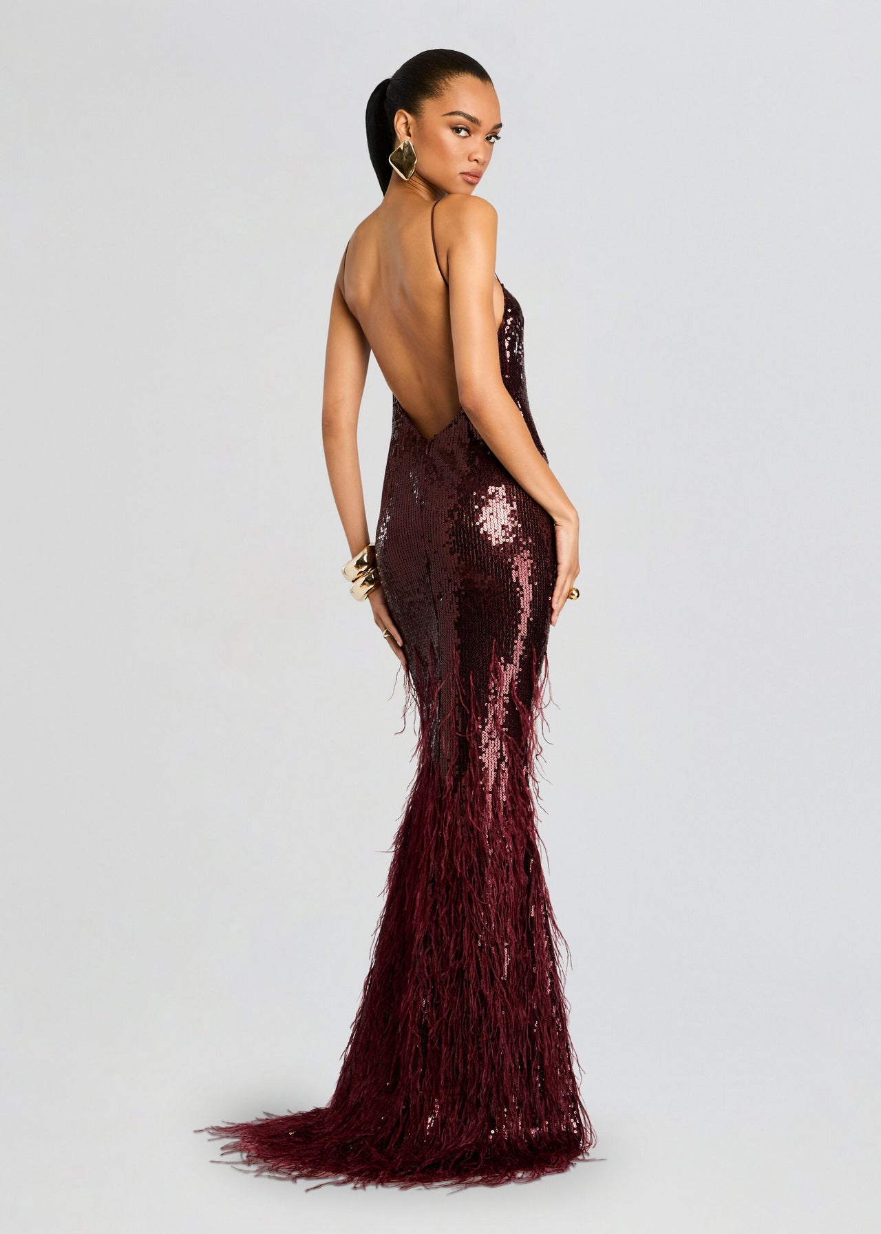 Odessa Sequin Feather Dress – Retrofete