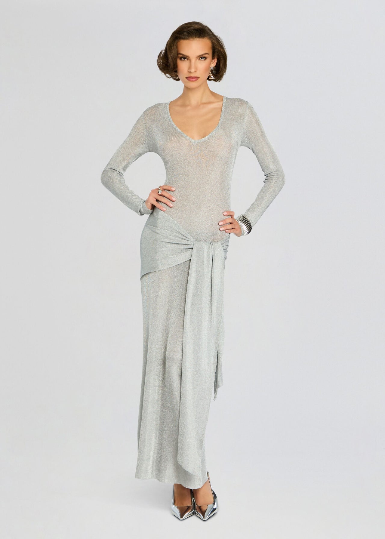Ashera Metallic Knit Dress – Retrofete