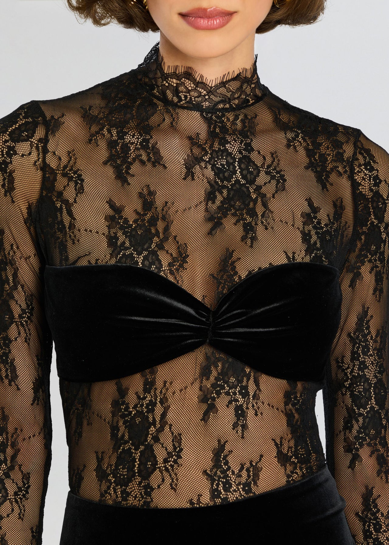 retrofete black lace dress Banks Embellished Lace Dress