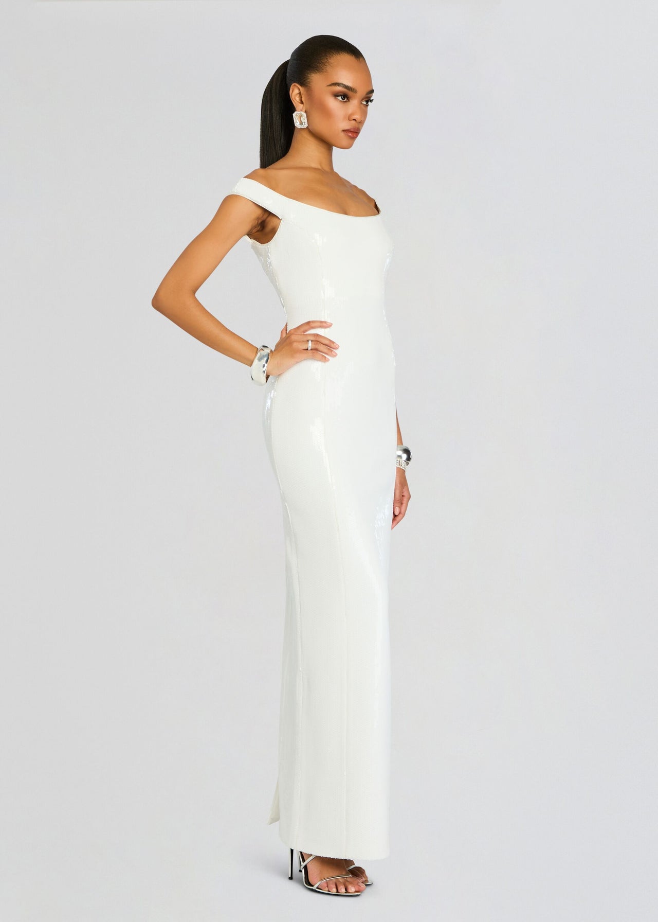 Retrofete Jazmina Sequin Dress in White