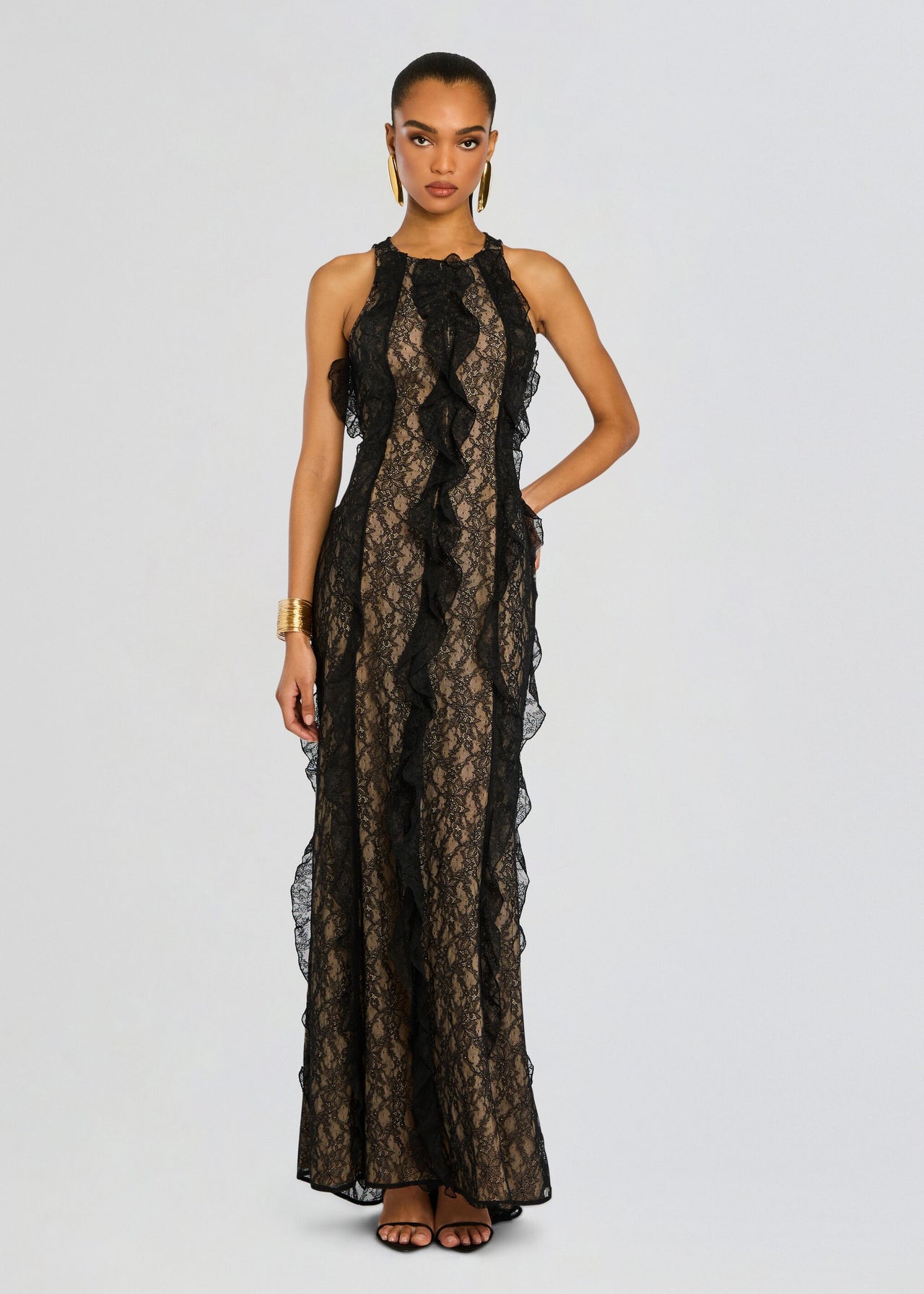 Lace Evening Dress XS / Black / AU
