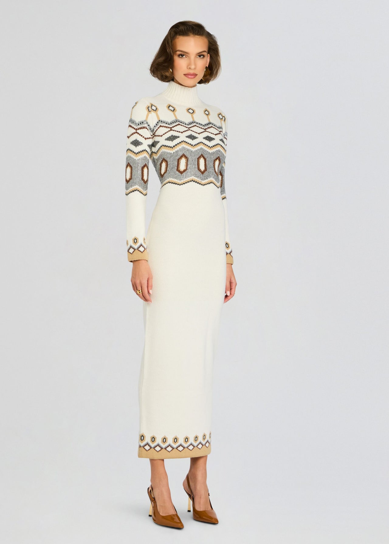 slim fit dress slacks Cream Sweater Dress