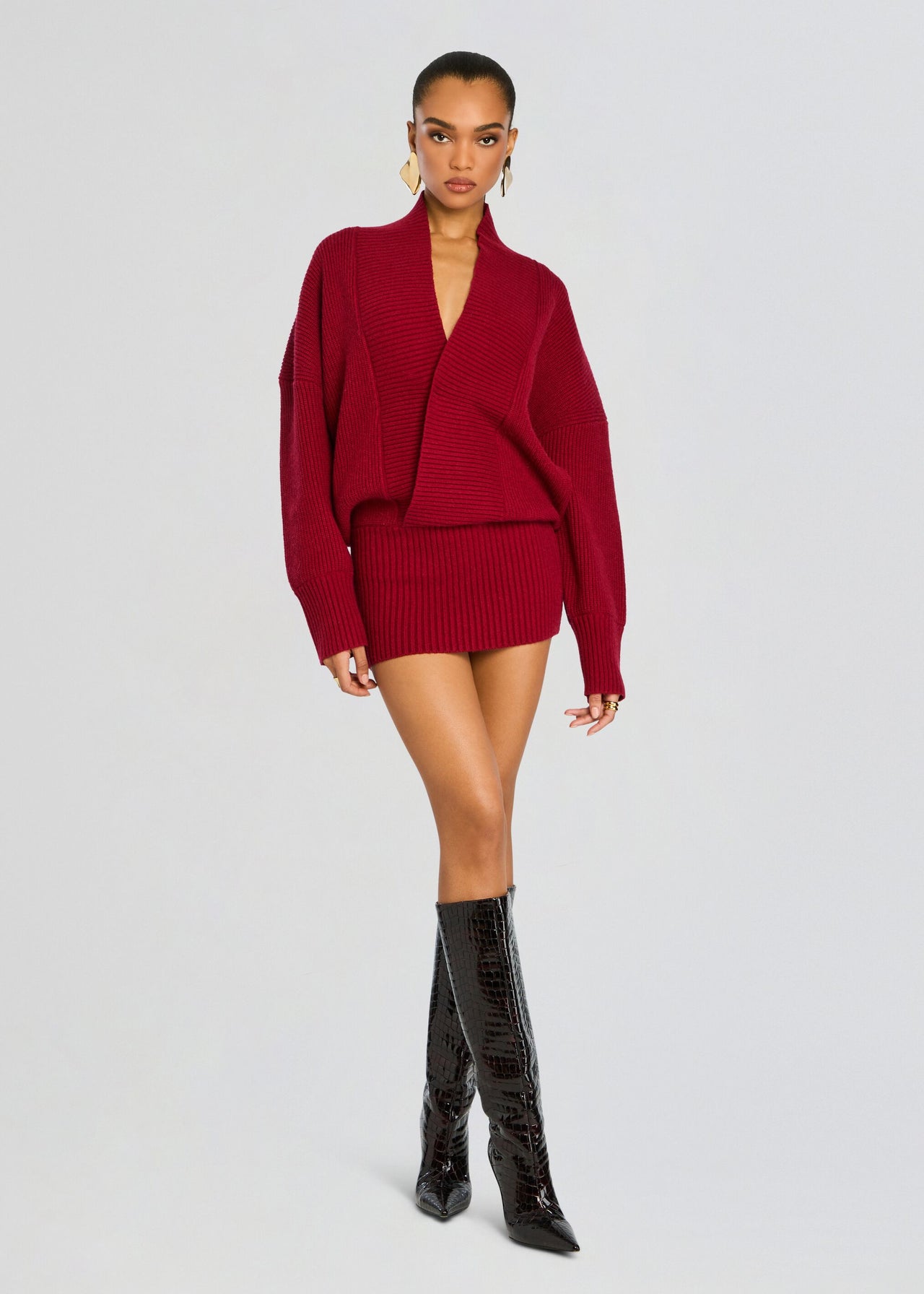 SER.O.YA Women's Neva Knit Sweater Dress - Ruby Red