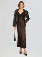 Grenache Satin Maxi Dress