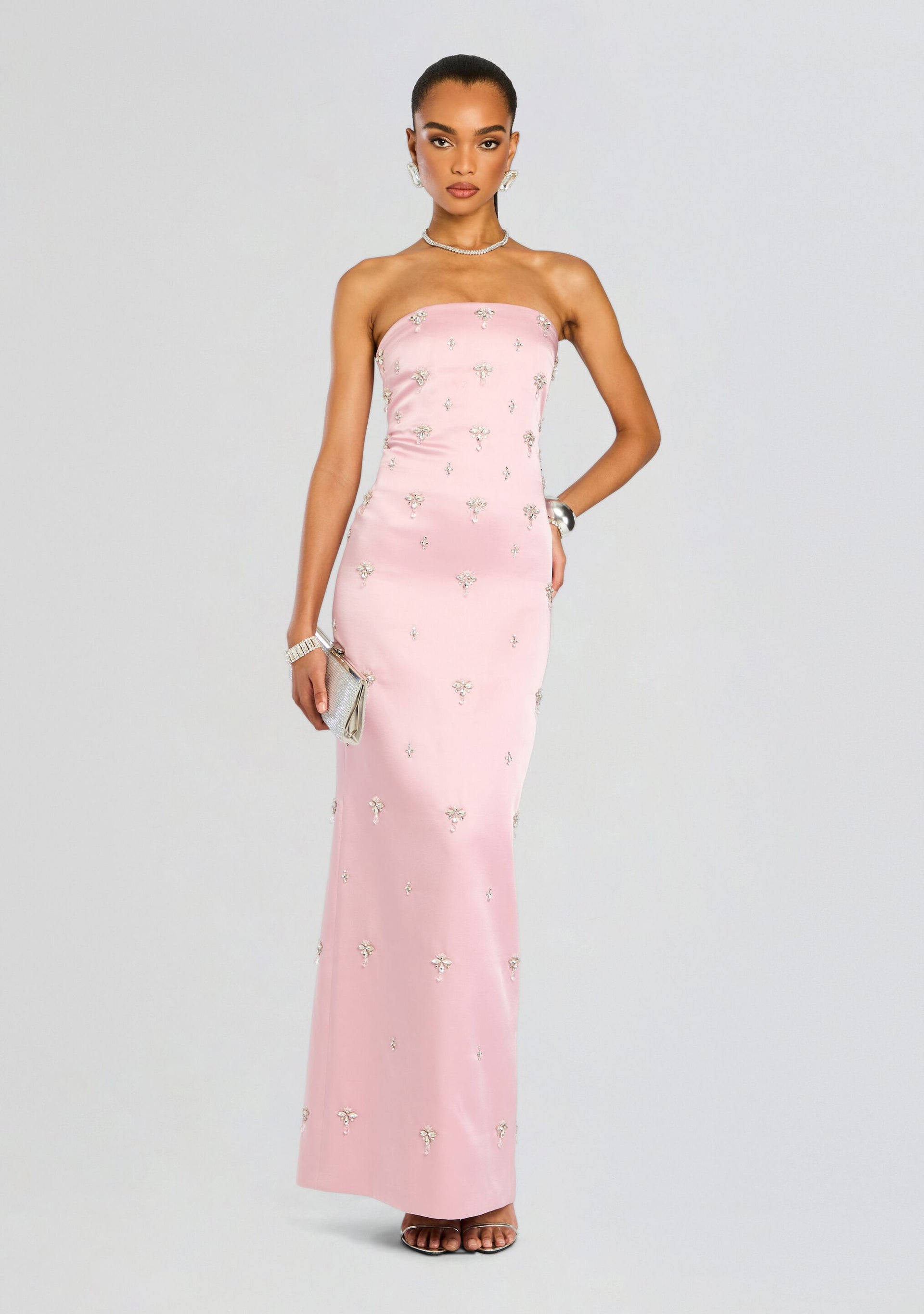 strapless open back dress Elise Embellished Dress