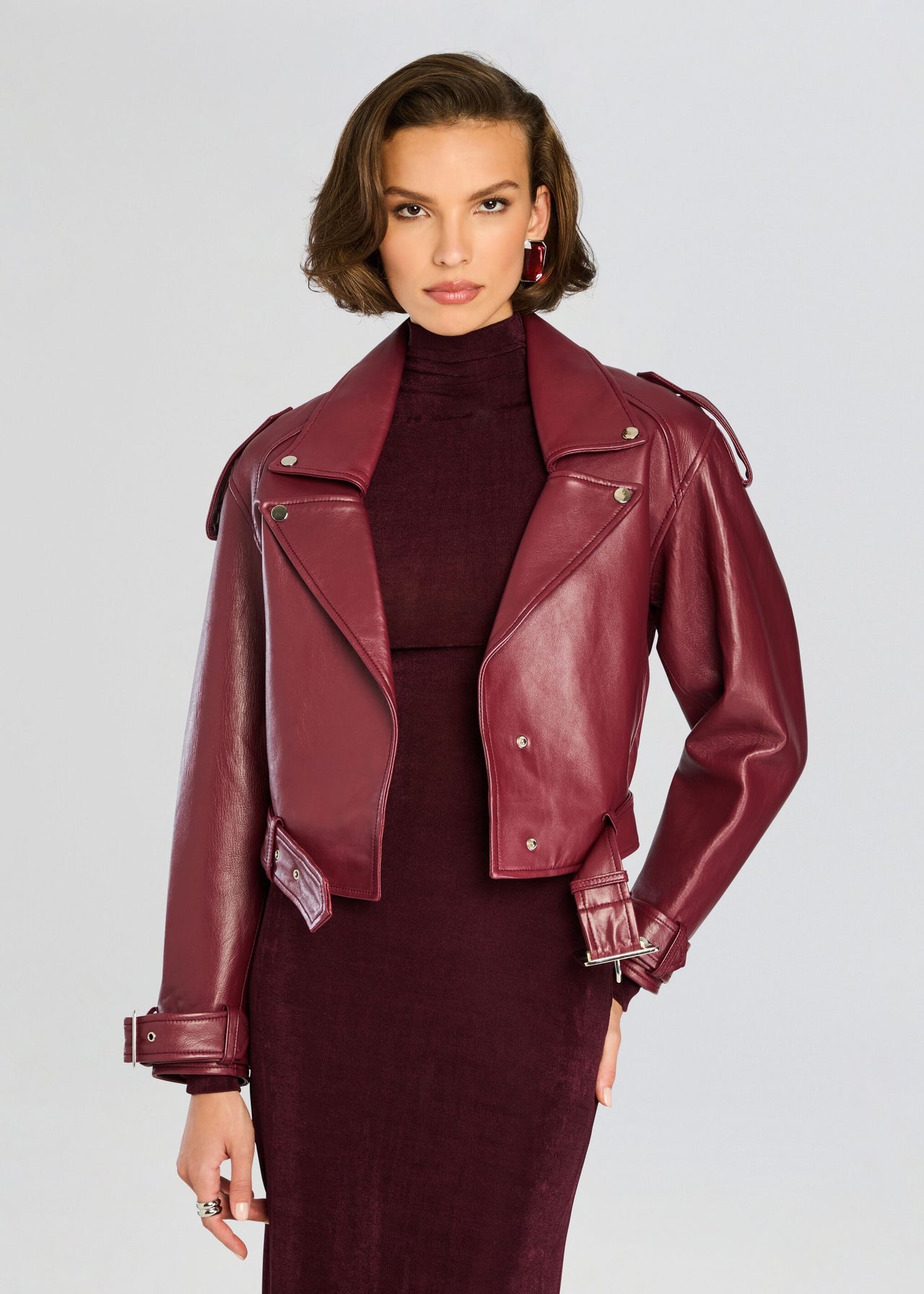 Retrofête Women's Einsley Leather Jacket - Port