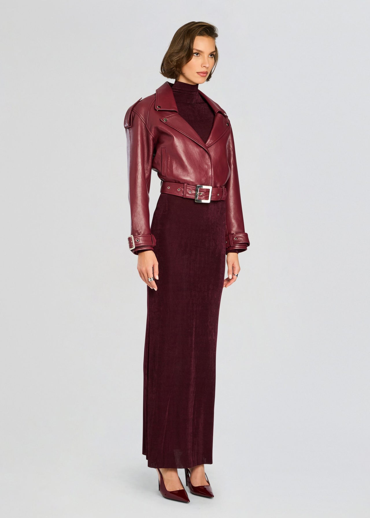 knee length dresses for ladies Velvet Women Multi Quilted Leather Jacket with Designer Classic Style main image 1