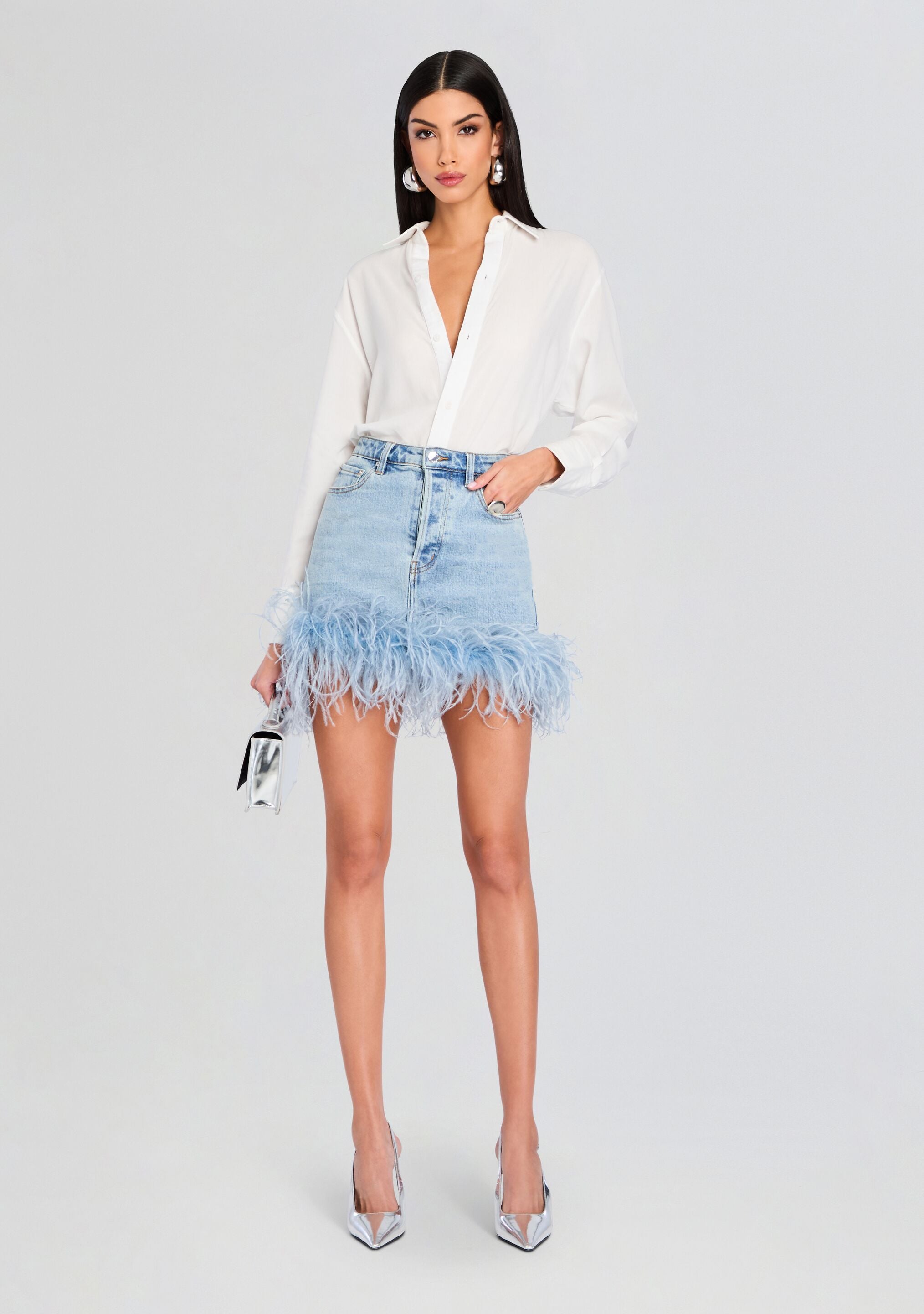 スカート perverze check lace jagged-hem skirt 06501-