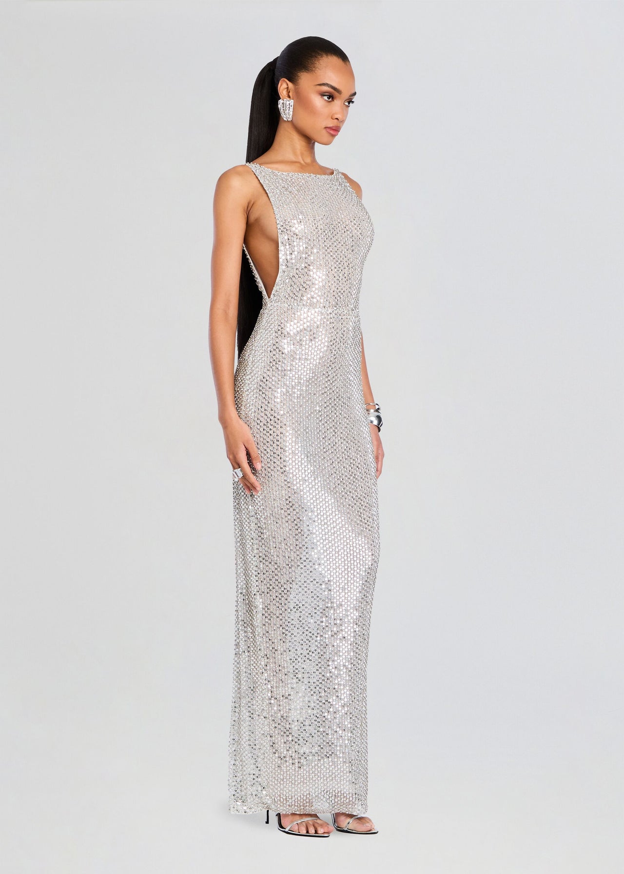 retrofete silver sequin dress Heather Sequin Dress  Retrofete