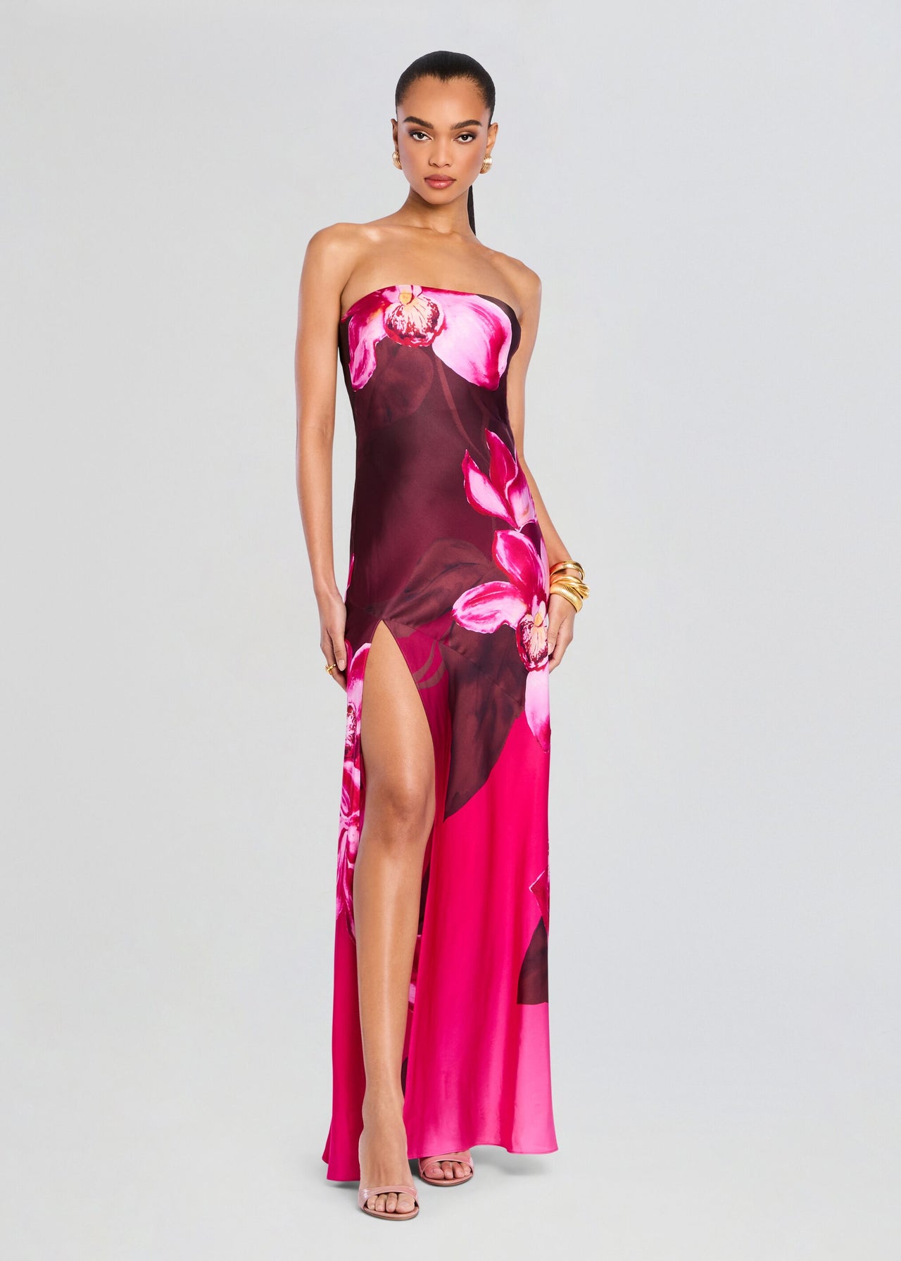 high slit silk dress retrofete Aiyanna Silk Dress
