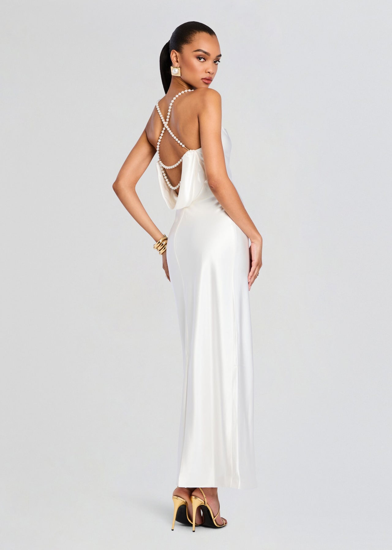 Retrofete Electra Draped Dress - White Retrofete Electra Draped Dress - White