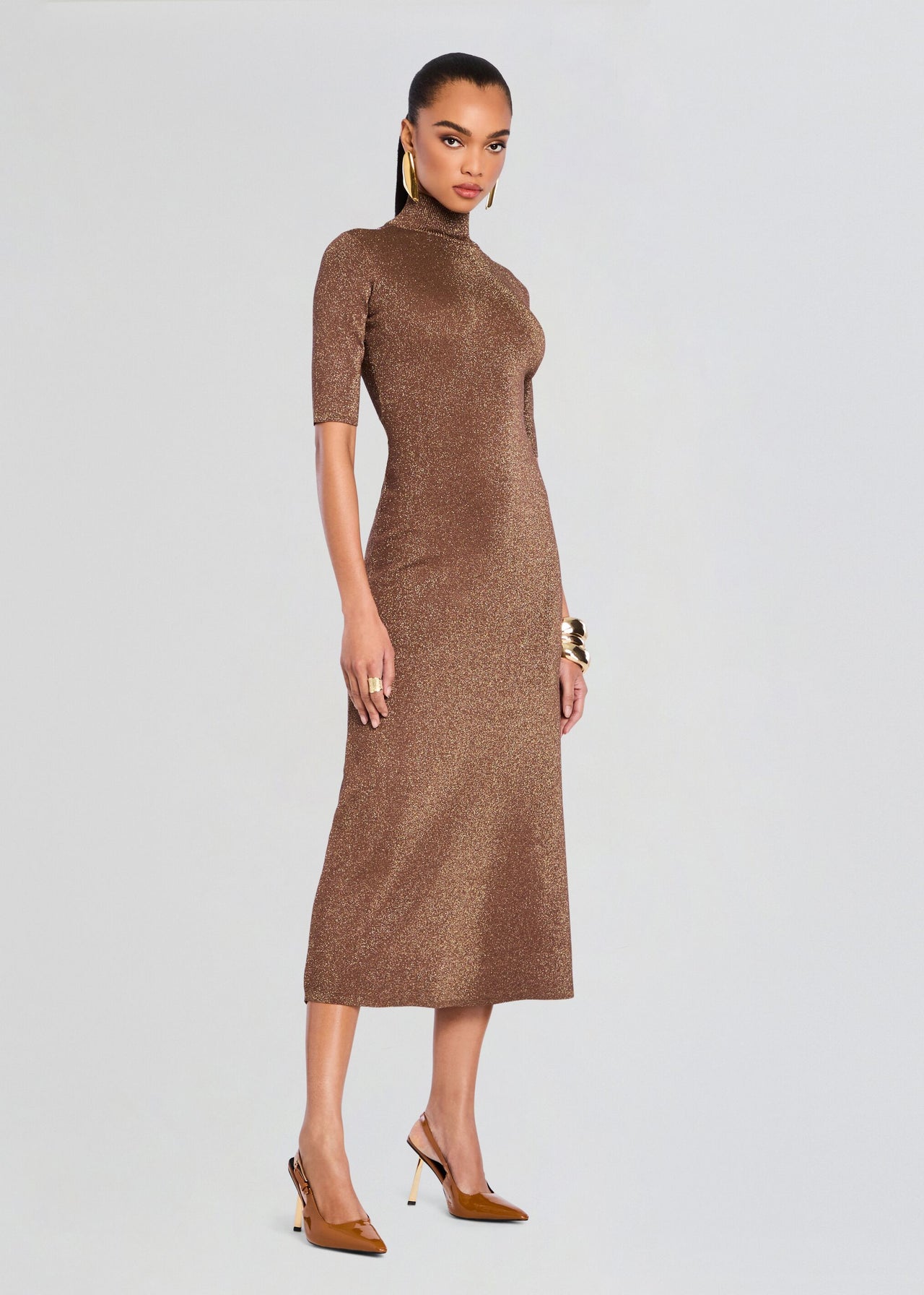 Maribel Metallic Knit Dress  Retrofete