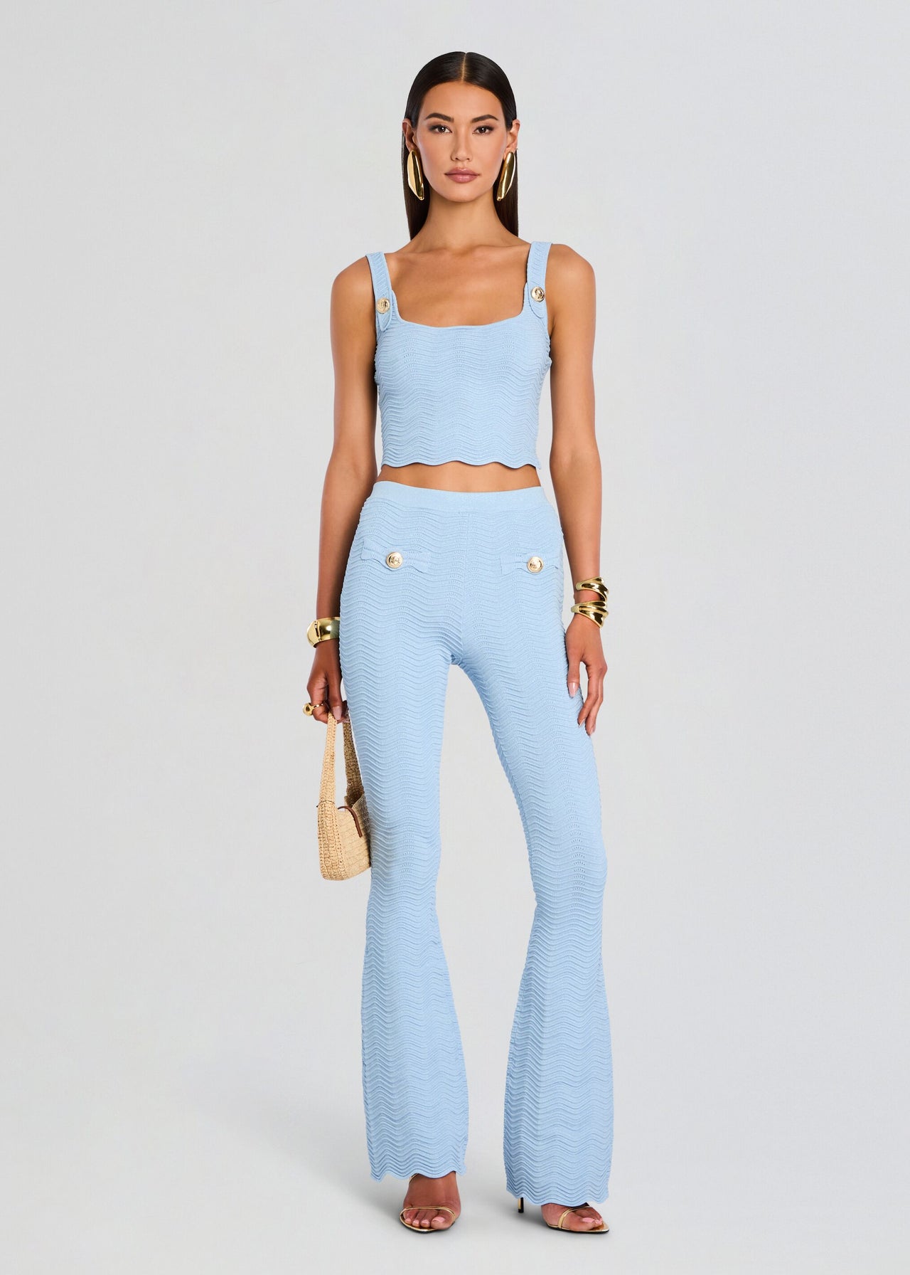 Joliet Metallic Rib Knit Pant – Retrofete display picture 1