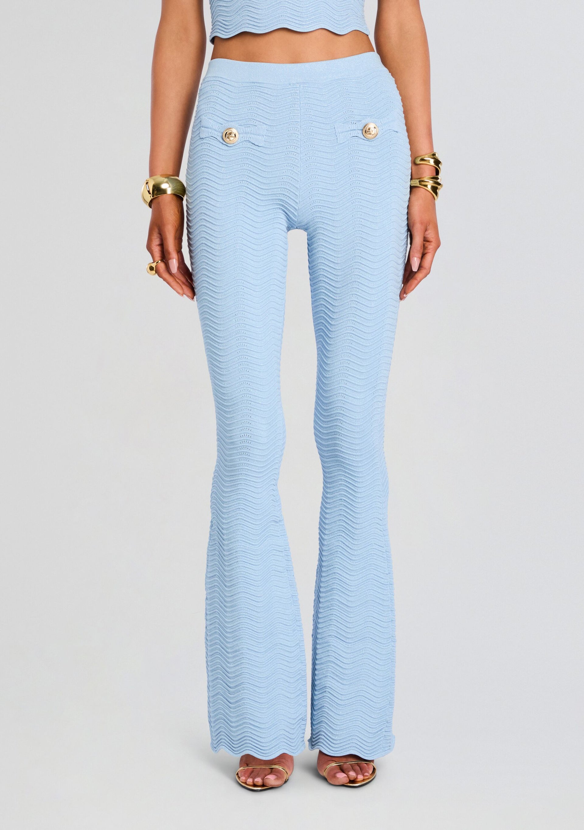 Joliet Metallic Rib Knit Pant – Retrofete display picture 1