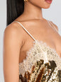 Olive Sequin Lace Dress