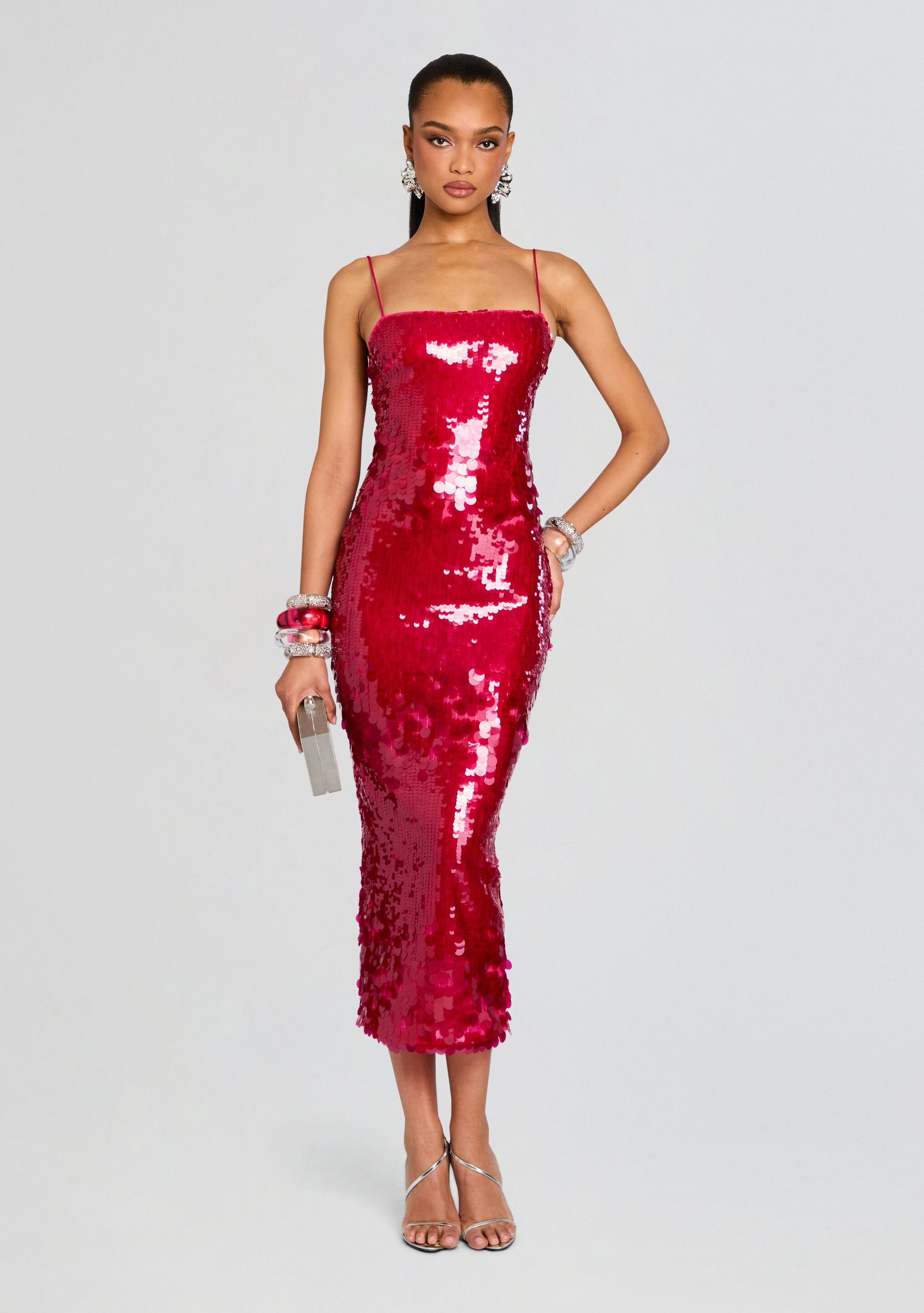 Retrofête Women's Alana Sequin Dress - Cerise