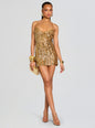 Saros Feather Sequin Crochet Dress