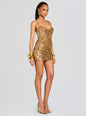 Saros Feather Sequin Crochet Dress