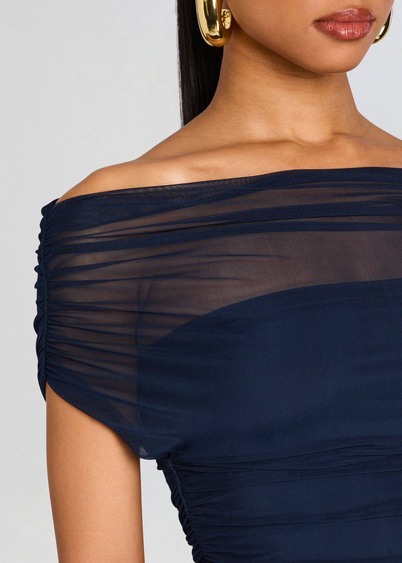 Noel Mesh Midi Dress Sapphire / S Noel Mesh Midi Dress Sapphire / S
