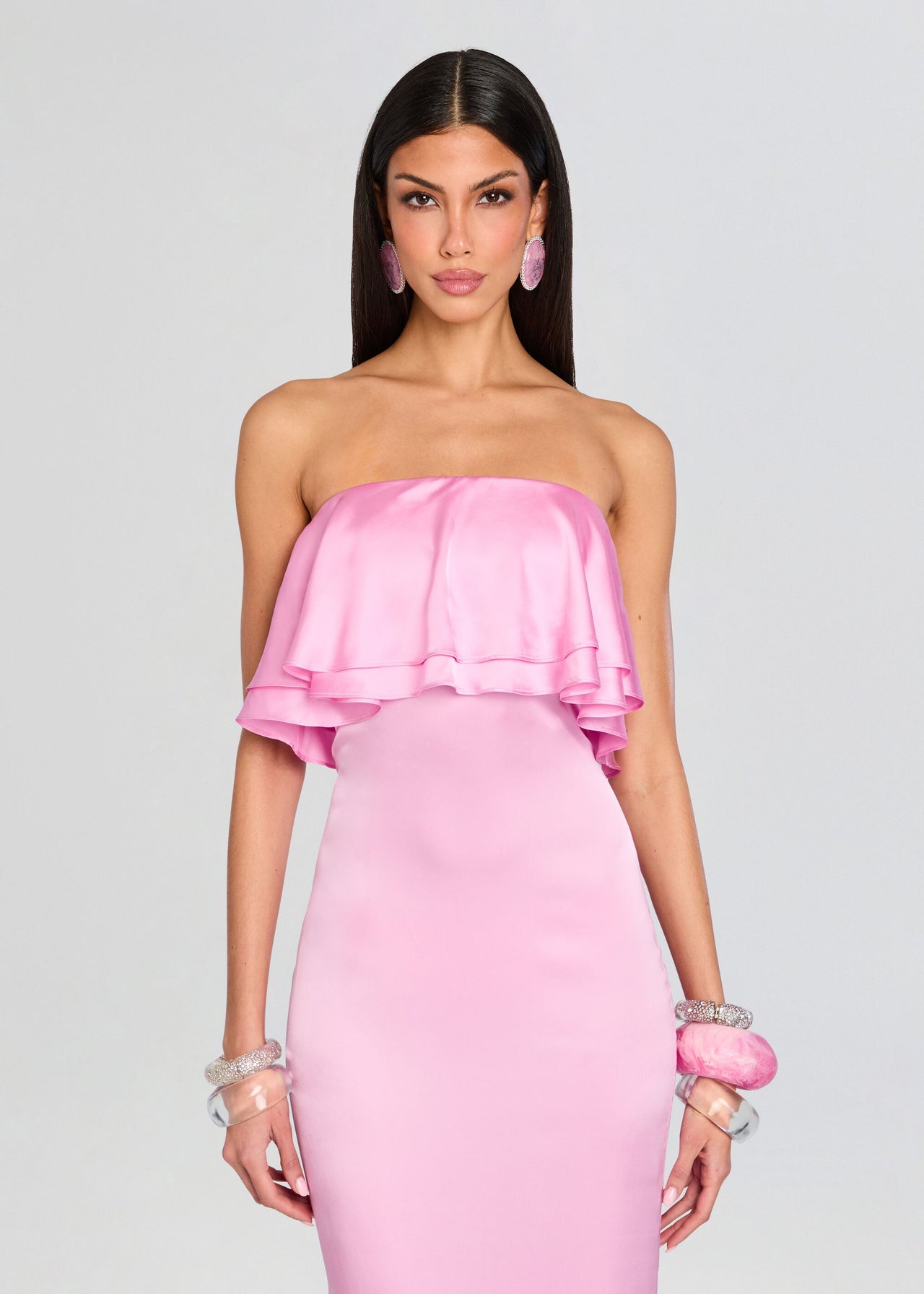 queenie pink dress Queenie Dress Burdock Peony - Smocked Midi Dress