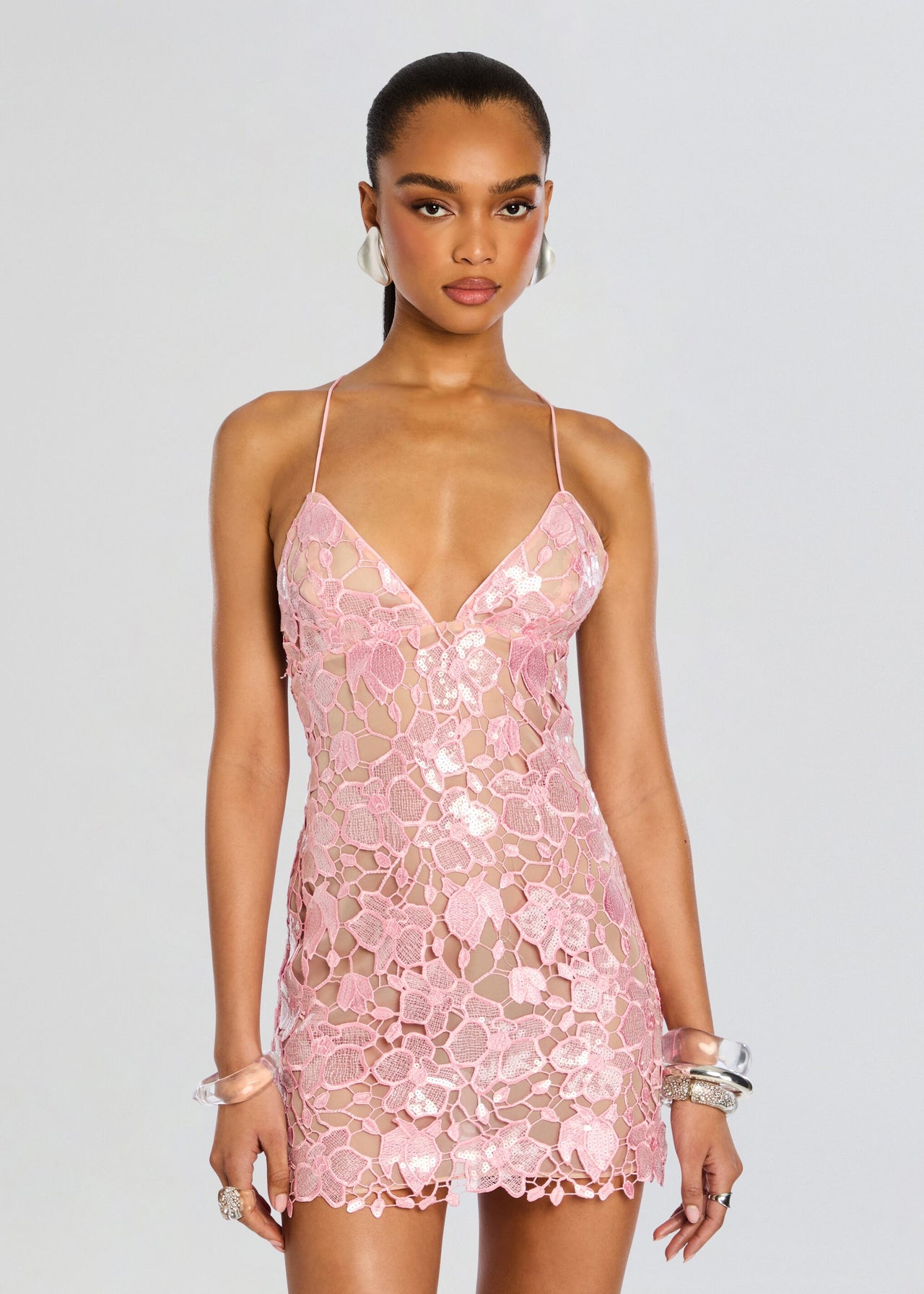 Kamala Sequin Lace Dress  Retrofete