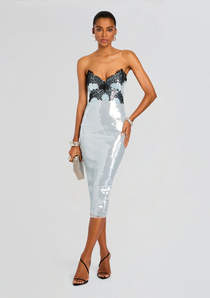 blue and white sequin dress Ellen – Retrofete Size:40 Long - 34 Waist Black Tulle High Low FD32151 Purple Multi Sizes