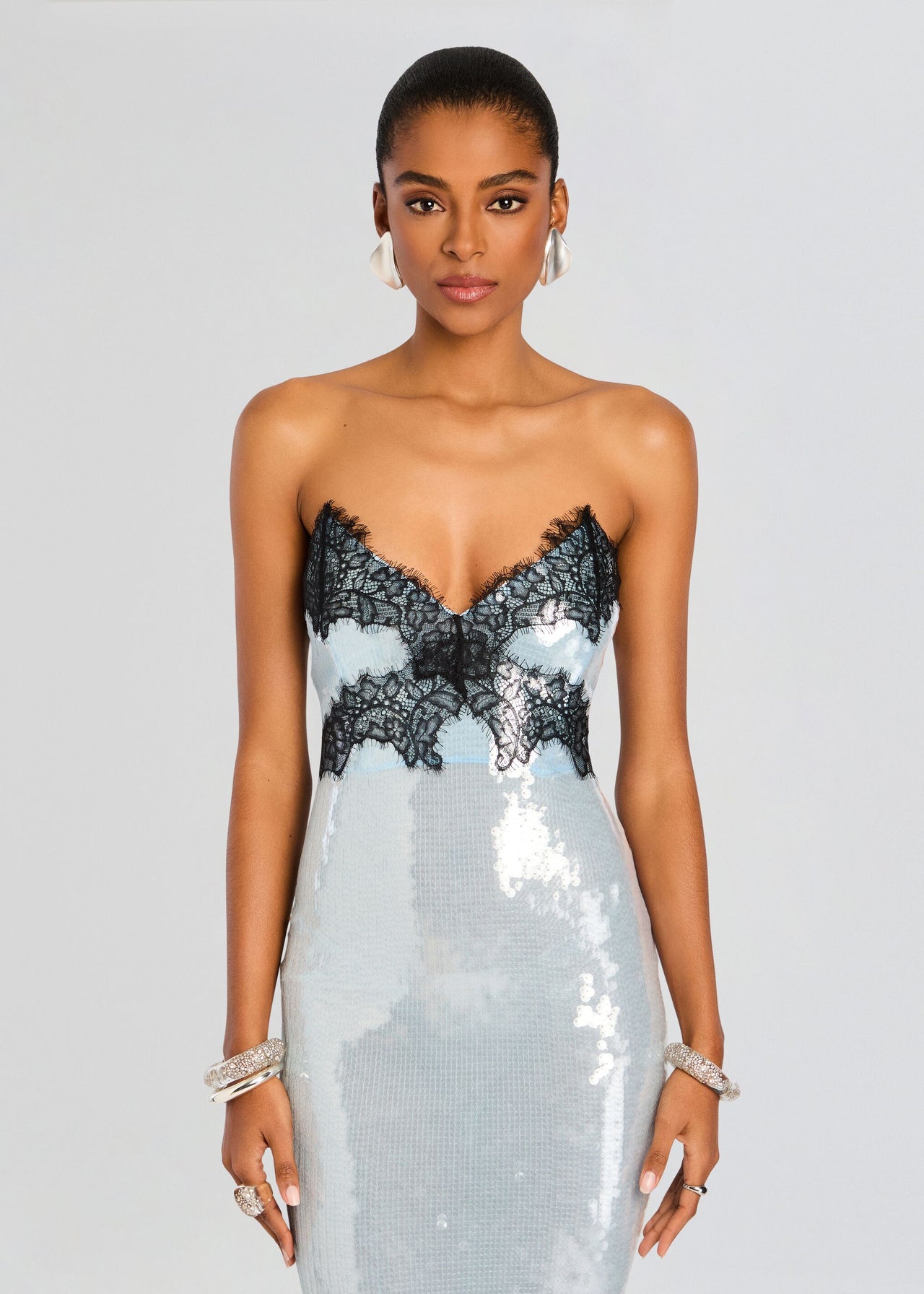 princess polly baby blue dress Retrofete Women's Blue Joanne Sequin Mini Bodycon Dress Size M main image 1