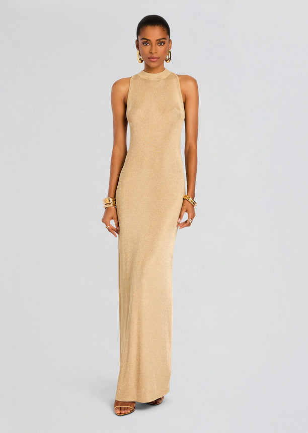 Henne Metallic Knit Maxi Dress