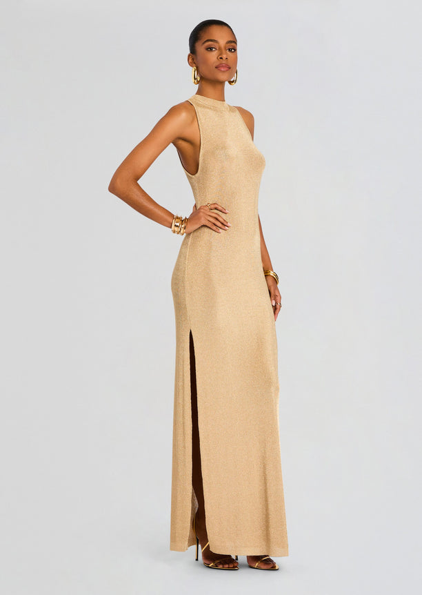 Henne Metallic Knit Maxi Dress