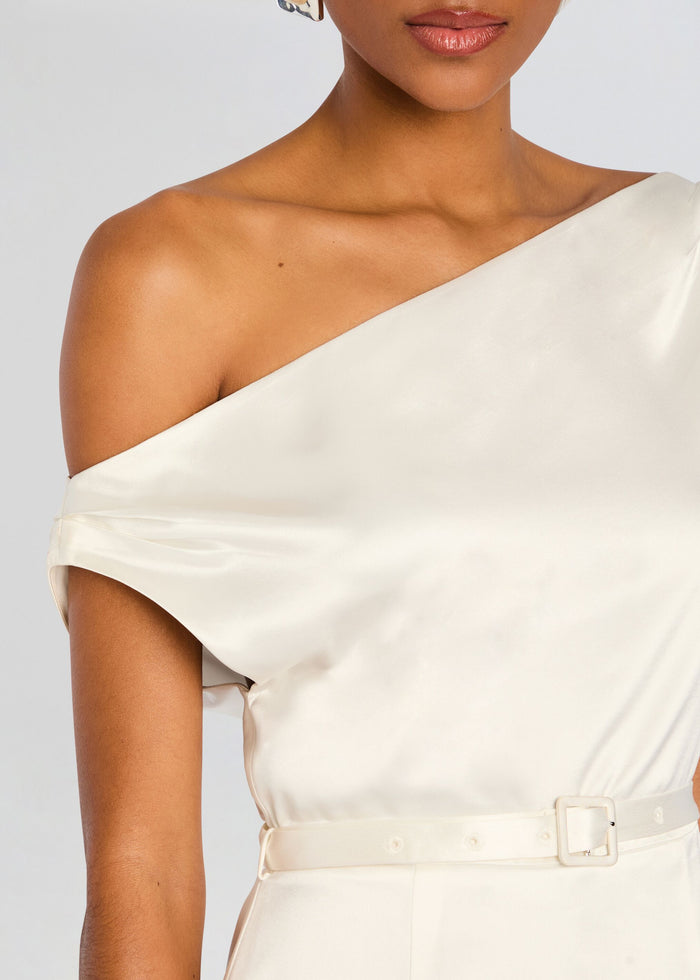 Ivy Satin Off The Shoulder Mini Dress