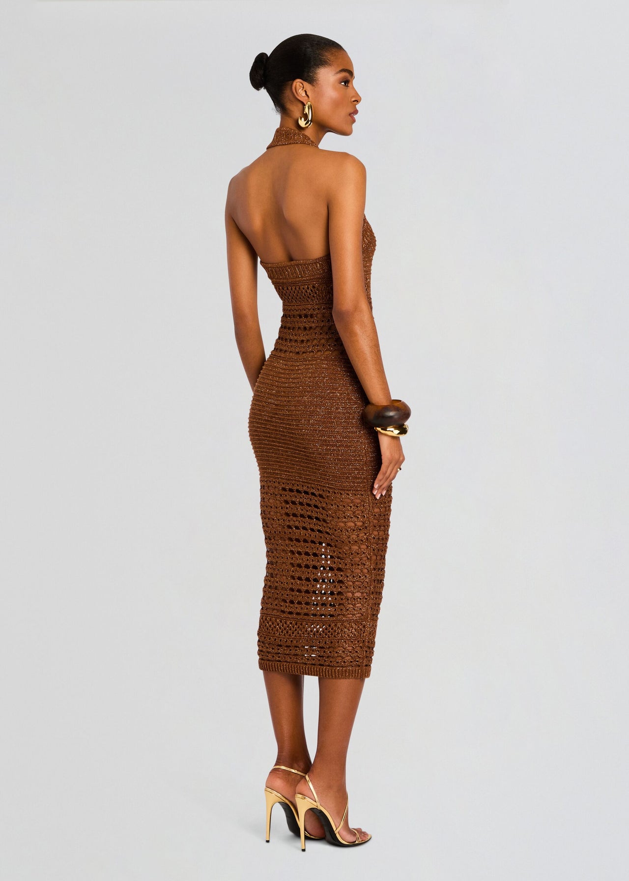 retrofete Jaycee Crochet Dress in Brown