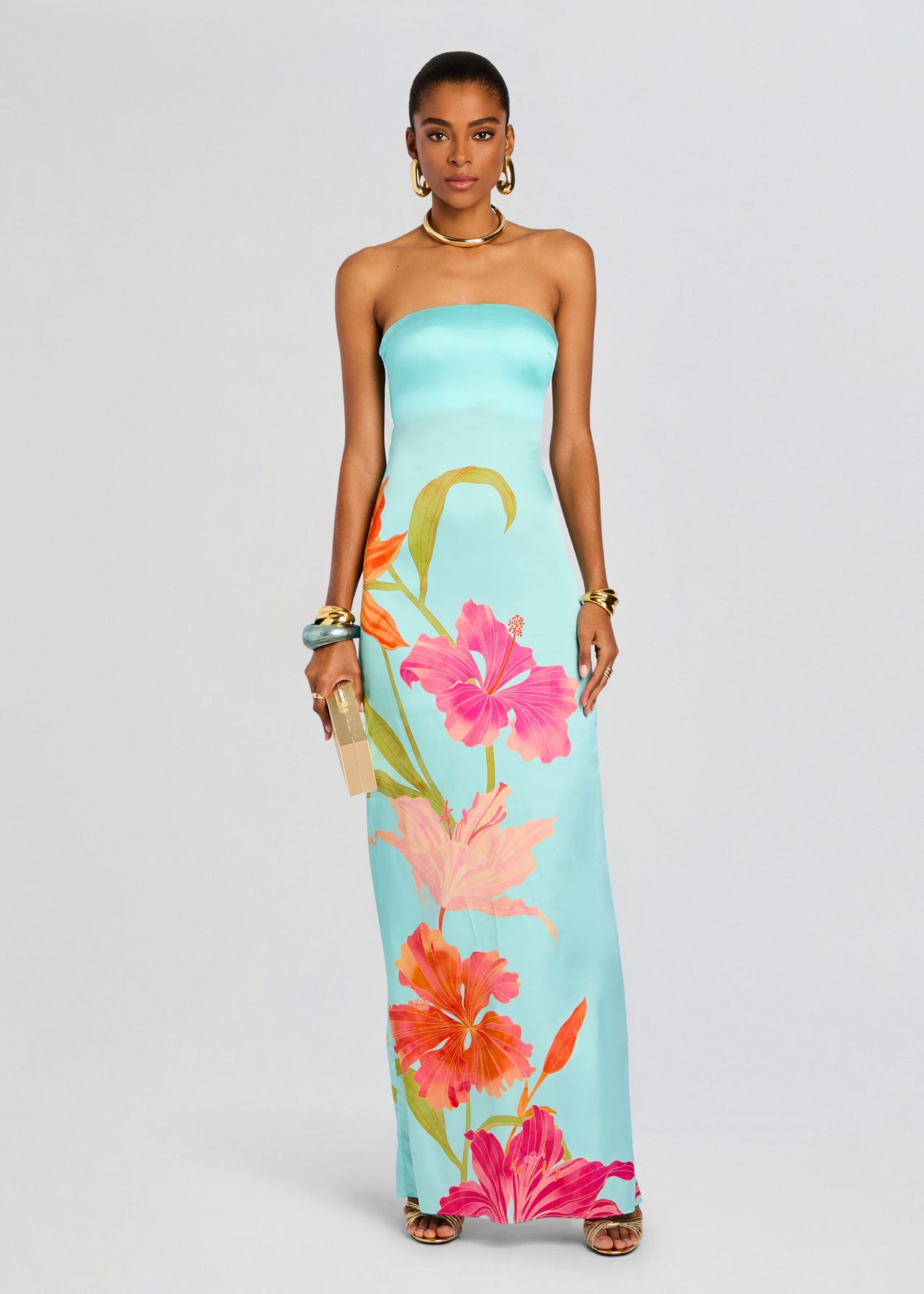 blue orange maxi dress Blue and Orange Ombre Maxi Dress main image 0