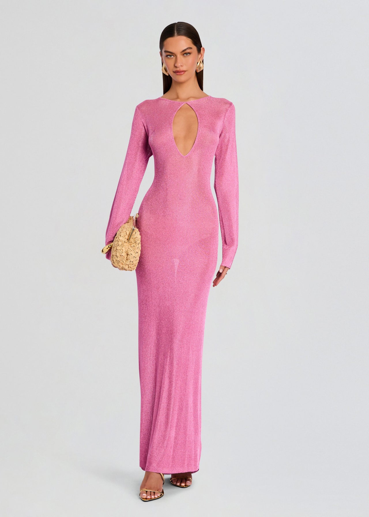Carmel Metallic Knit Maxi Dress – Retrofete