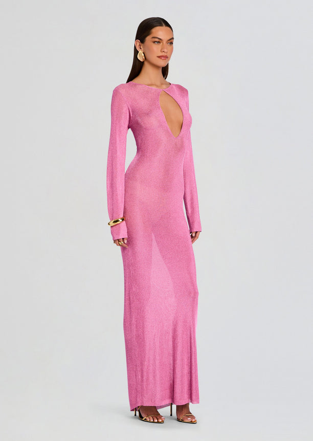 Carmel Metallic Knit Maxi Dress