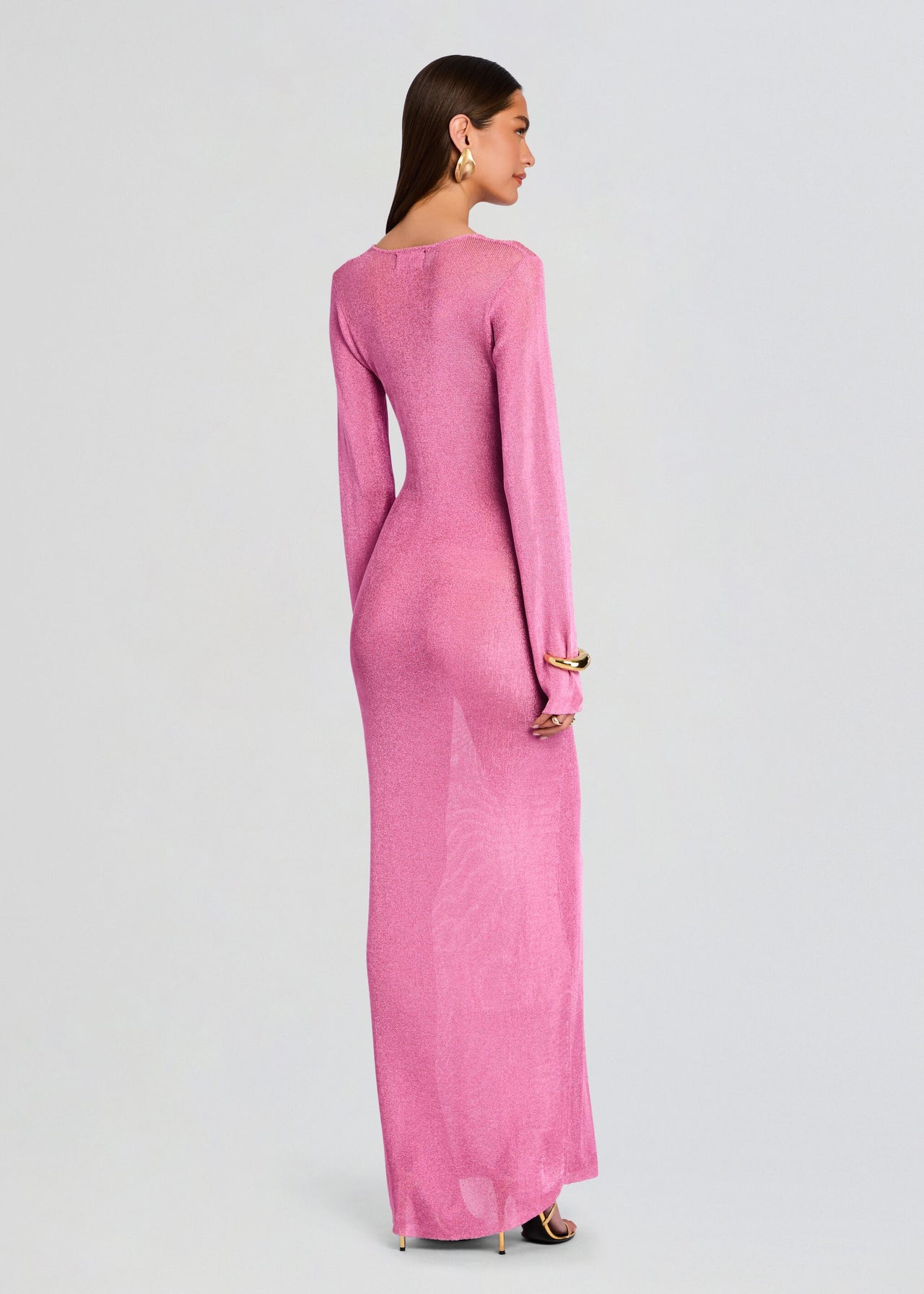 Carmel Metallic Knit Maxi Dress – Retrofete